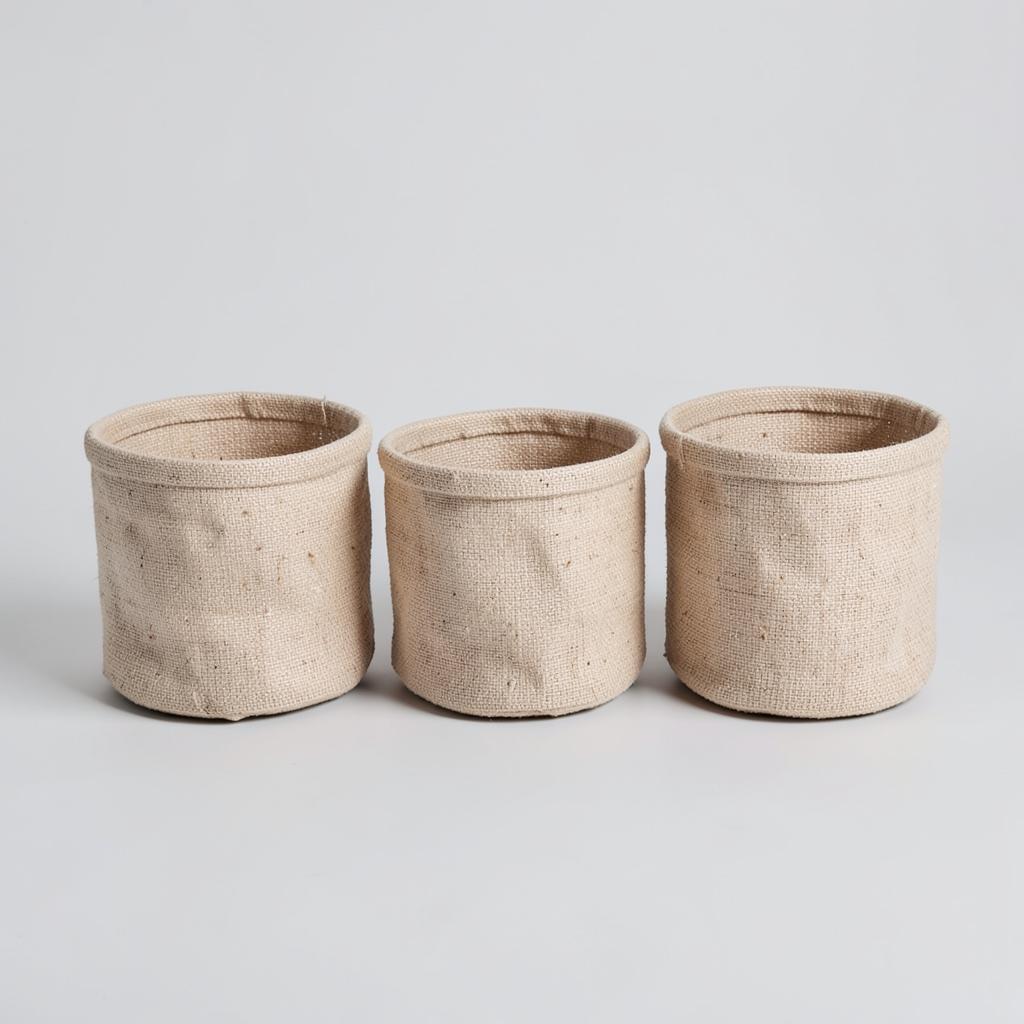 Linen Storage Baskets (Set of 3) on a plain background