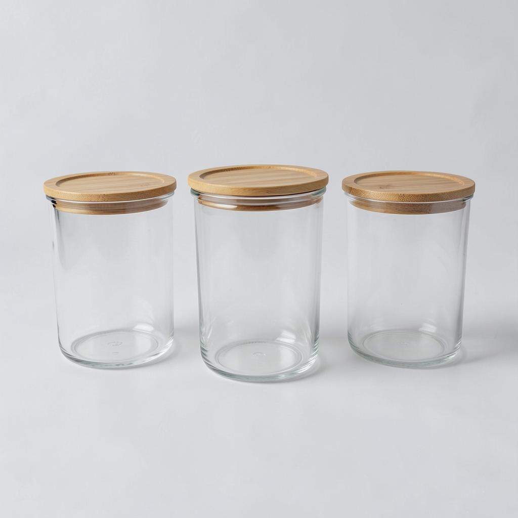 Glass Storage Containers (Set of 3) on a plain background