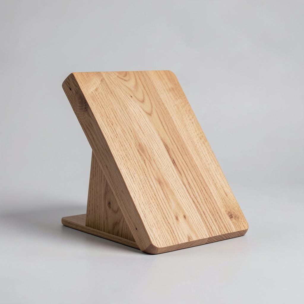 Oak Monitor Stand on a plain background
