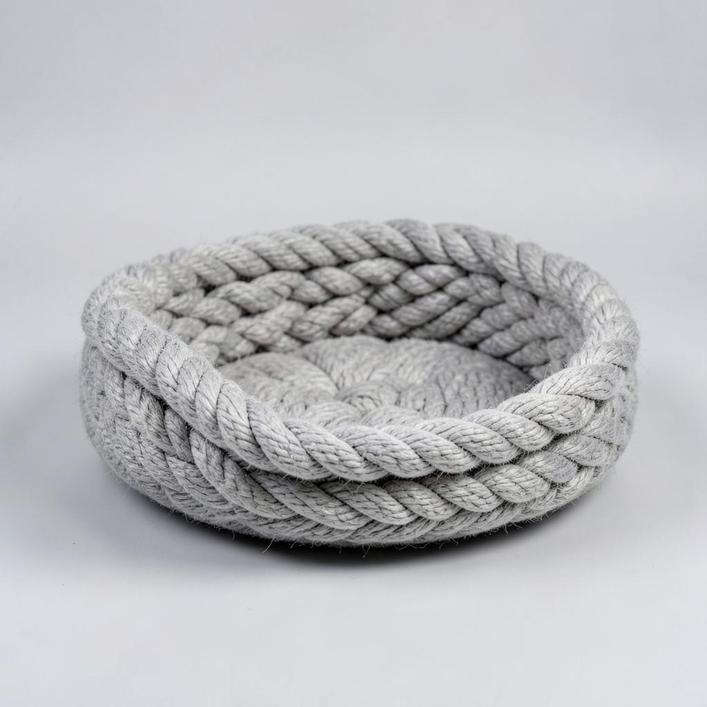 Cotton Rope Pet Bed on a plain background
