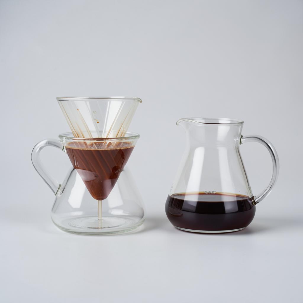 Pour-Over Coffee Set on a plain background