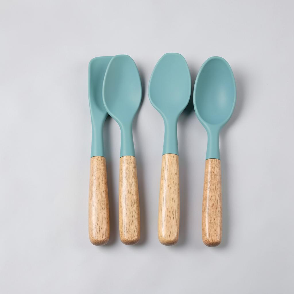 Silicone Utensil Set (4 pcs) on a plain background